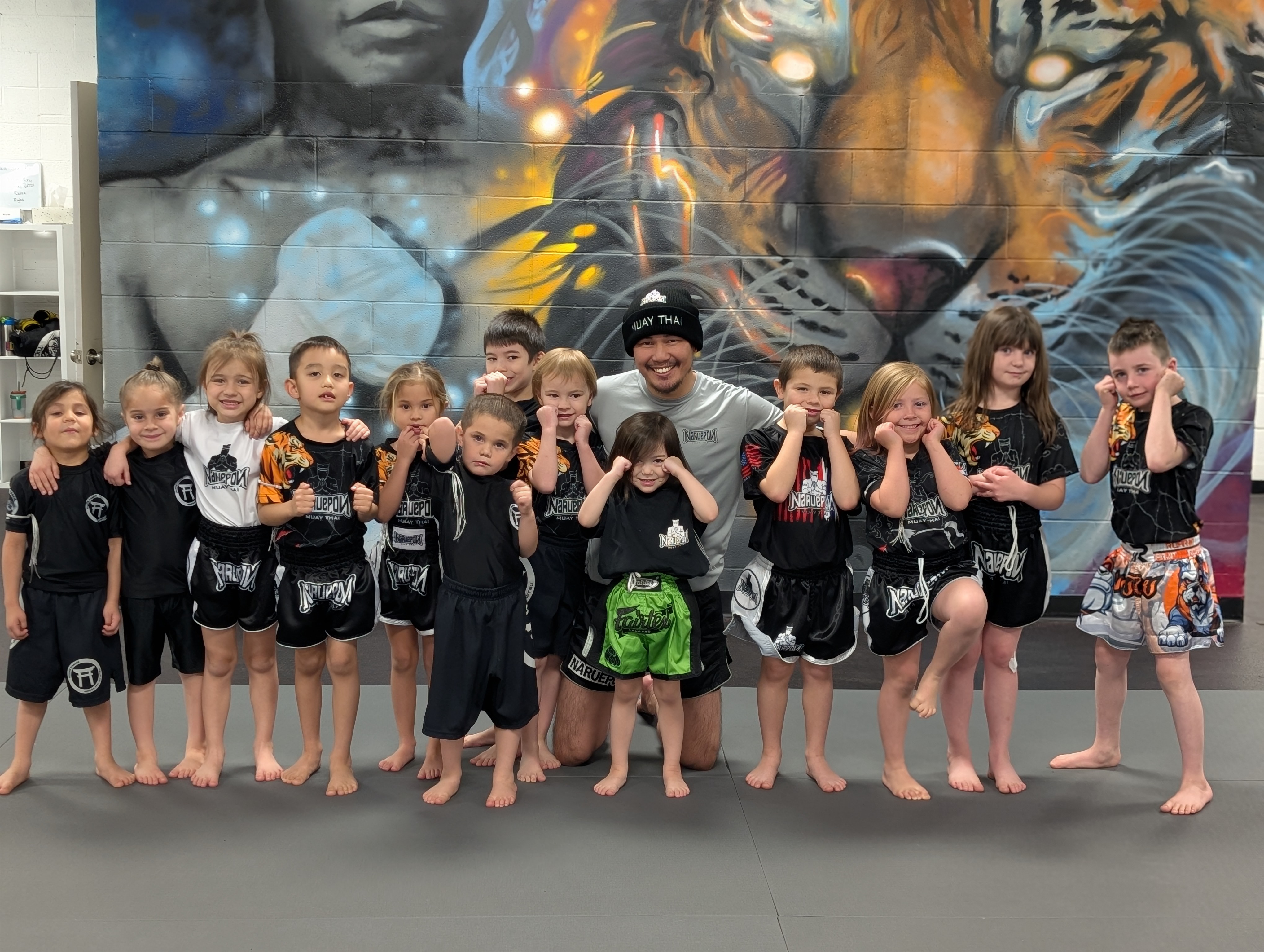 Kids class at Naruepon Muay Thai